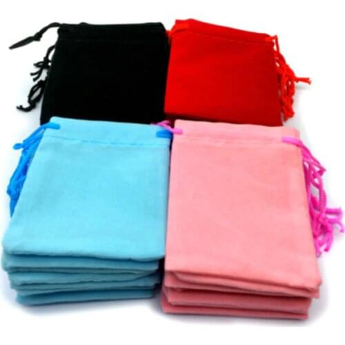 Free Shipping Wholesale 100pcs Mix Color 5x7cm Velvet Bag/jewelry Bag/organza Bags