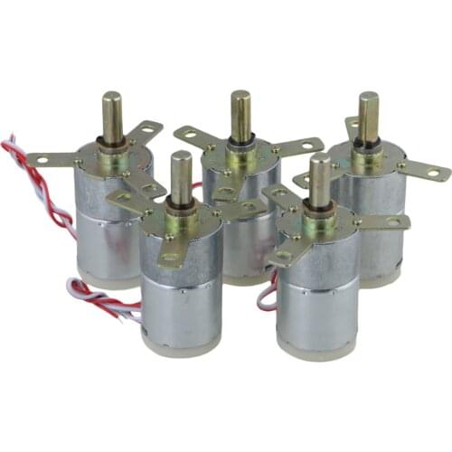 BQLZR 5pcs High Torque Stabilivolt Electric Gear Motor with 12V DC 25 RPM Silver