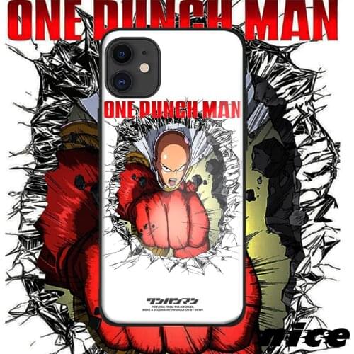 One Punch Man Saitama cover FOR iPhone SE 6s 7 8 x xr xs 11 pro max Samsung s note 10 20 plus glass phone case shell