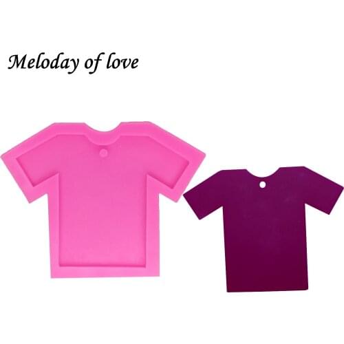 DIY Shiny Girl shirt shape silicone clothes mold for key chain Perforated Resin Clay Mold for 3D crafts tools DY0046