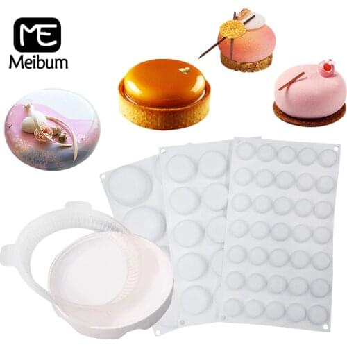 Meibum Multiple Oblate-Shaped Cake Decorating Supplies Silicone Baking Mold Muffin Pan Dessert Baking Tools For Mousse