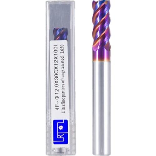 HRC65 6/8/10/12*100mm material carbide flat square end mill 4 four flute,tungsten soilde milling cutter for high-speed machine