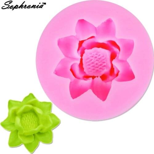 Sophronia Succulent Lotus 1pcs Candle Silicone Mold Flowers Expoxy Charms Pendant For DIY Jewelry Making M594