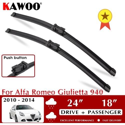 KAWOO Car Windscreen Wiper Blade for Alfa Romeo Giulietta 940 24" 18" 2010 2011 2012 2013 2014 Wipers Fit Push Button Type Arms
