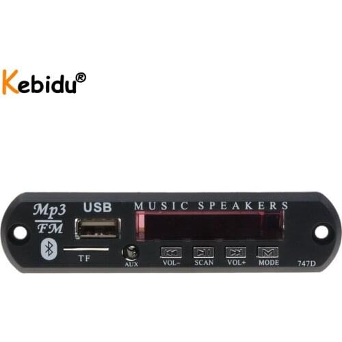 Kebidu Bluetooth Car Mp3 Player Module Bluetooth 5V 12V MP3 WMA Decoder Board FM Radio TF USB 3.5 Mm AUX Audio Music Receiver