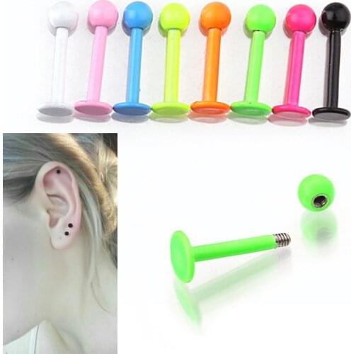 8pcs Fashion Stainless Steel Tongue Piercing Ring Mix Tongue Barbell Lot Ear Nipple Piercing Ring Pircing Lengua Lote