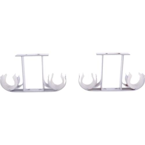 2Pcs Heavy Duty Window Curtain Rod Pole Wall Mount Brackets Hook Holder Curtain Clip Accessories