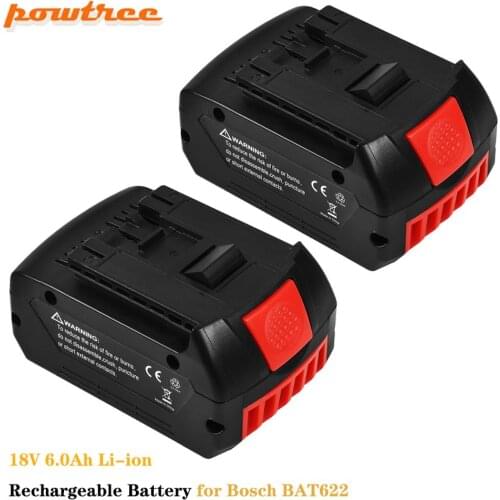 18V 6000mAh Li-ion Rechargeable Battery for Bosch Cordless Power Tools Batteries BAT609 BAT610G BAT618 BAT620 BAT622 GSR18V-LI