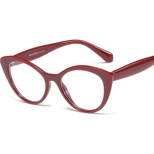Fashion Cateye Glasses Frame Women USA StyleTrendy Oval Eyeglasses Frame Vintage Clear Lens Glasses Optical Spectacle Frame