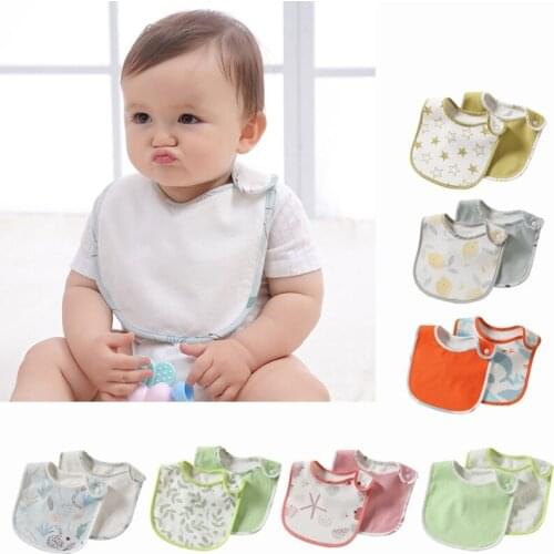 2Pcs/lot Baby Girls Boys Feeding Bibs Waterproof Apron Cartoon Towel Kids Toddler Dinner baberos Bandanas Burp Cloths