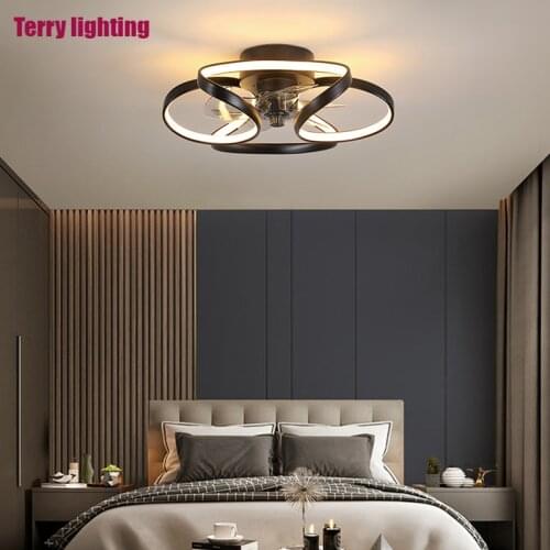 Nordic bedroom decorative LED lights, room ceiling fan lights, remote control lights, dining room ceiling fan lights