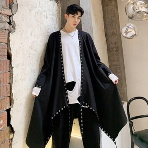 New Dark Department in the long trench coat loose fashion brand mens coat thin elegant personality coat
