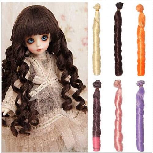 6PCS/LOT Wholesale Curly Doll Hair 25CM Brown DIY Handmade Doll Wigs Hair