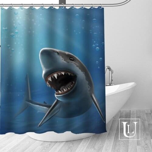 Custom Shark Bath Curtain Fabric Modern Shower Curtain bathroom beautiful Curtains Bath decor