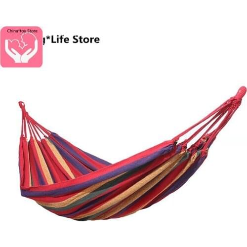 Rainbow Outdoor Leisure Double 2 Person Canvas Hammocks Ultralight Camping Hammock with Backpack 1.9*1.5m