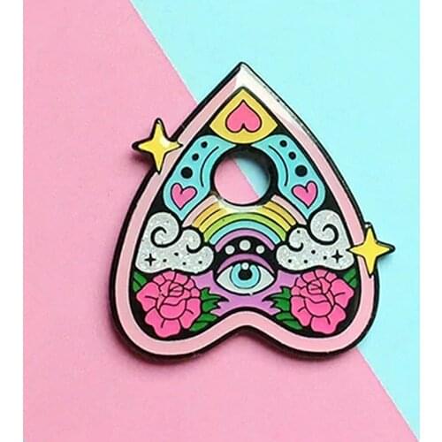 Rainbow Ouija Board Planchette Brooch Pins Enamel Metal Badges Lapel Pin Brooches Jackets Jeans Fashion Jewelry Accessories