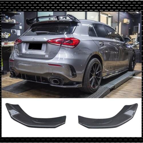 Carbon Fiber Rear Bumper Splitters Side Aprons For Mercedes-Benz A Class W177 A35 A45 M Style Rear Splitters Auto Tuning