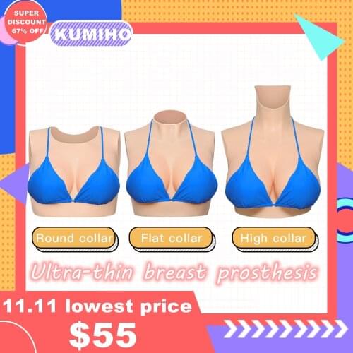 KUMIHO BCDEG Cup Realistic Silicone Breast Forms Fake Boobs Breast Plates Enhancer For Sissy Crossdresser Cosplay Costumes chest