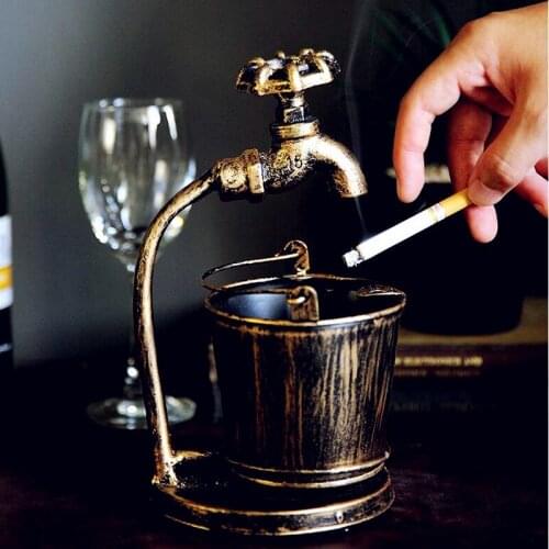 Retro creative iron ashtray bar restaurant office decoration ornaments personalized multi-functional Faucet cigarette ashtray