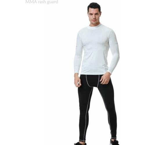Track Suits Men Set Rash Guard MMA Long Sleeves Compression Tights Long Johns Underwear Compression Shorts Suit Fitness Jogger