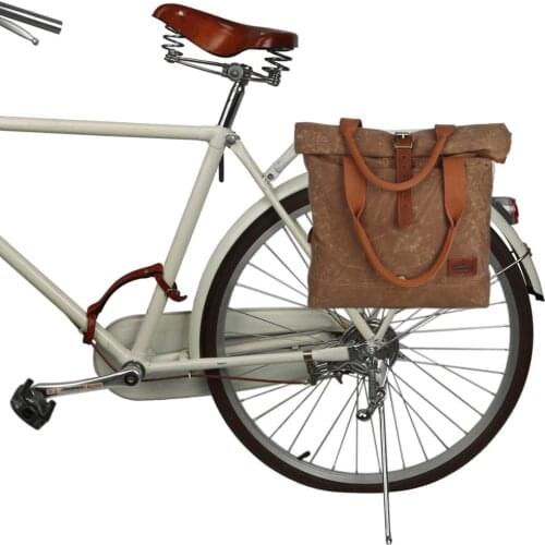 Tourbon Vintage Premium Bike Tote Bicycle Rear Seat Pannier Bag Retro Waxed Canvas Crossbody Bags Handbag City Cycling Commuting