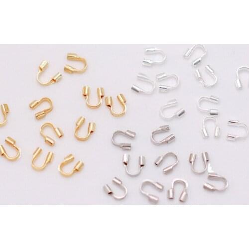 100pcs/lot Metal 4.5x5mm U Shape Wire Guard Guardian Protectors Loops Claps Connector for DIY Jewelry Making Accessories Crafts