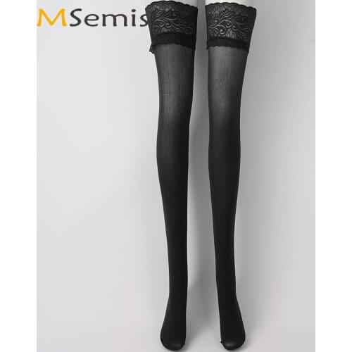 Women Stockings Lace Silicone High Socks Anti Slip Over Knee Stockings Slim Fit Long Sock Hosiery Sexy Anime Thigh High Tights