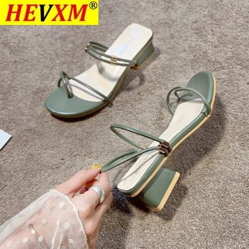 HEVXM Mid Heel Outdoor Slippers Foot Ring Straps Roman Sandals Low Slope Womens Shoes Flip Flops Low Heel casual Slipper