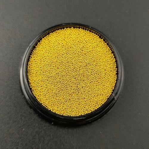 0.6mm Mini Round Gold Stainless Steel Metal Caviar Beads For Nails 3D Decorations 10Gram/Box