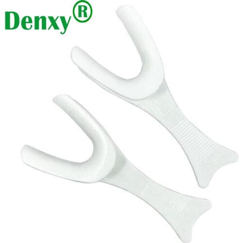 Denxy 10pc Dental Cheek Retractor Opening Device White with long handle Teeth Dental Cheek Teeth Whitening Orthodontic Bracket