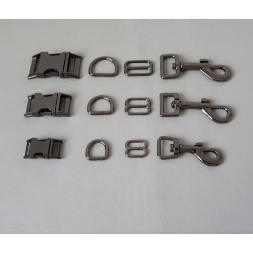 100Sets/Pack Metal Straps Slider D Ring Release Belt Buckle Snap Hook Clasp For Dog Collar Pacacord Leash Pet Leads Accessory