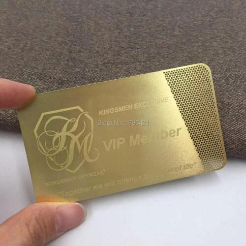 100pcs/lot)stainless steel plated with gold metal card