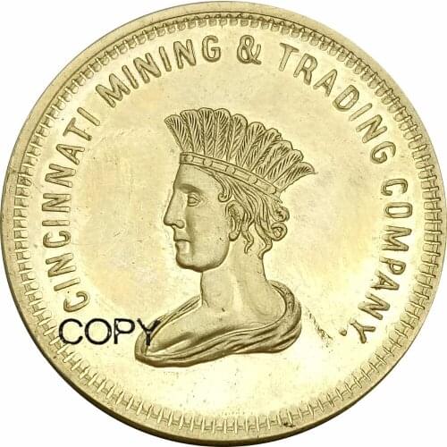1849 United States 10 Dollars California Cincinnati Mining & Trading Co. Brass Copy Coins