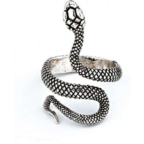 2021 Fashion Jewelry New Adjustable Cute Metal Snake Ring Anillos Mujer Bague Femme Vintage Animal Rings For Women Men