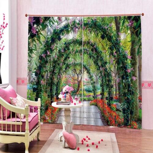 3D Window Curtain Garden corridor scenery Luxury Blackout Living Room office Bedroom Customized size