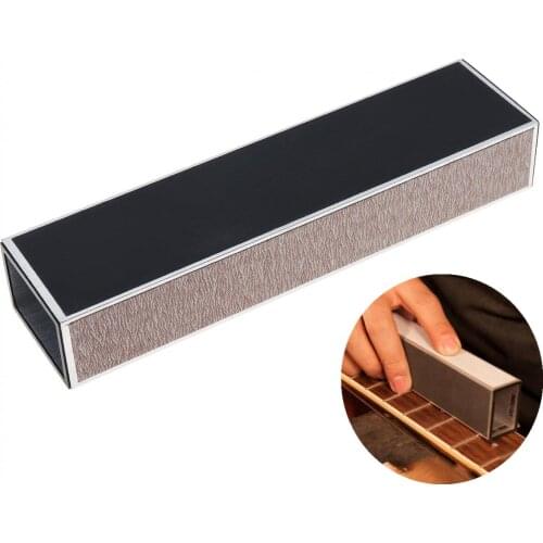5.1 x 3.8 x 2.5cm Universal Guitar Neck Fret Leveling Sanding Aluminum Beam Luthier Tool With Self-adhesive Sandpaper