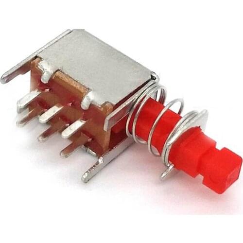 50pcs A03-3 metal shell switch spring switch push button switch gules button switch 6 pins Non environmental friendly