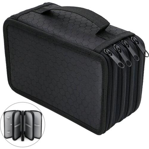 72 Slots Pencil Holder Organizer 4-layer Colored Pencil Case Students Pen Pouch Bag Stationary Box with Zipper for Art School Of