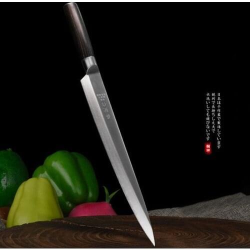 Quality 9.5/11/12 Inch Japanese Sharp Sashimi Knife 6Cr16MoV Steel Slicing Fish Sushi Filleting Kitchen Knives Wenge Wood Handle