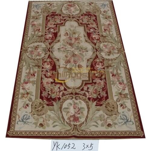 Antique Needlepoint Brick Carpet Hand-stitched Wool Needle Point Carpet Knitted For Carpets Living Room Wool Knitting Carpets