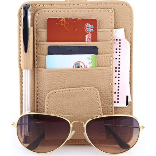 Car-Styling Auto Car Visor Card Storage Sun Visor Organizer Pouch Bag Card Storage Glasses Holder Clip Visor Storage holder Hot