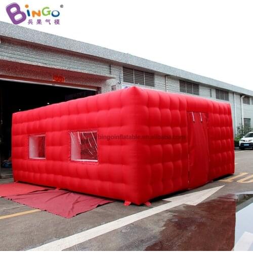 Free Shipping 6X5.2X2.5 Meters Customized Red Exterior White Interior Square Inflatable Tent / Air Blown Tent Toy For Sale