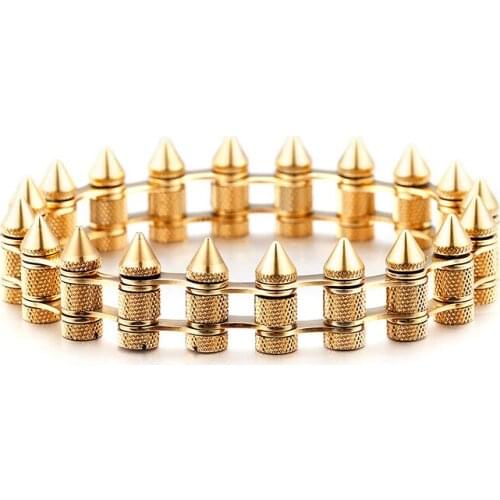 New Punk Gothic Rock Accessories Titanium Steel Bullet Mens Bracelet Motorcycle Bracelet