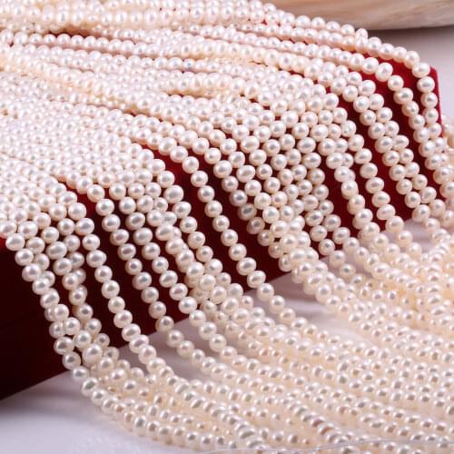 Natural Freshwater Pearl Bead White Nearround Real Pearls Loose Beads for DIY Elegant Bracelet Necklace Jewelry Making Wholesale