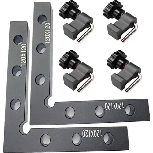 Woodworking 90 Degrees L-Shaped Auxiliary Fixture Right Angle Clamps Splicing Board Positioning Corner Ruler 120x120mm