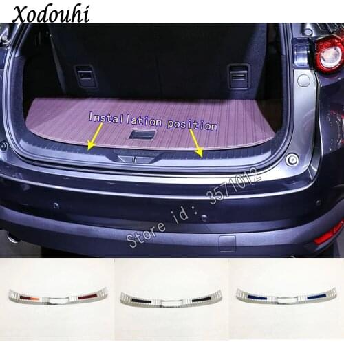 For Mazda CX8 CX-8 2017 2018 2019 2020 Car Sticker Ornament Back Rear Pedal Door Scuff Plate Frame Inner Inside Threshold Trunk