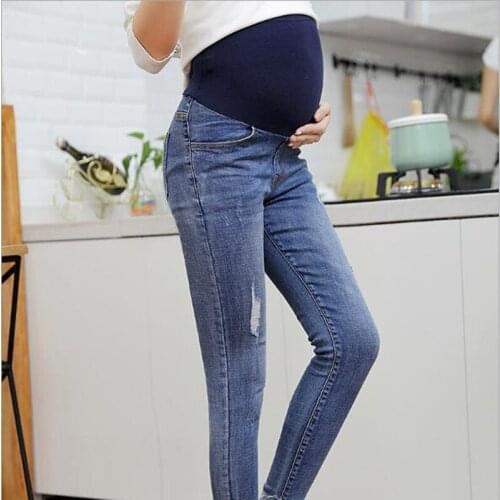 Fdfkalk Pregnancy Clothes Jeans 2020 Spring Autumn Slim Maternity Denim Pants For Pregnant Women Maternity-Pants M-XXL F80