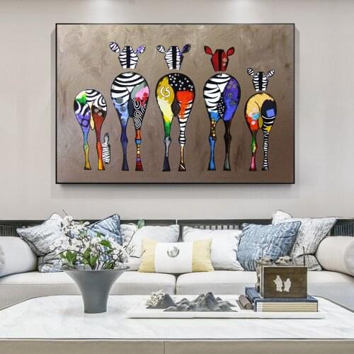 Graffiti Art Zebra Abstract Canvas Art Posters And Prints Colorful Animals Canvas Painting Nordic Wall Art Picture For Kids Room