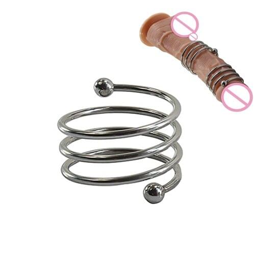 Stainless Steel Whirl Ring Cock Ring Sex Toys Penis Ring Expansion Sex Time Glans Ring Male Chastity Cage Adult Intimate Goods