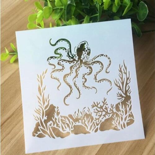 Creative Bullet Journal Stencil Emboss Plastic Planner Octopus Diary Scrapbook DIY Drawing Painting Template Supplies Reusable